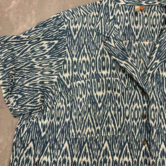 PILCRO‎ Anthropologie Printed Voile Surf Button Down Shirt Size 3X - Picture 3 of 10